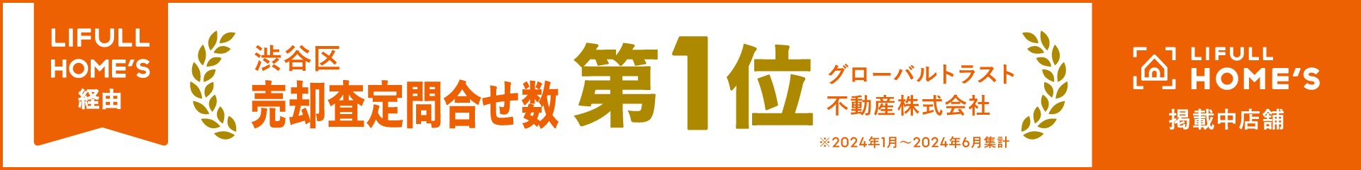 LIFULL HOME'S経由 渋谷区売却査定問い合わせ数第1位