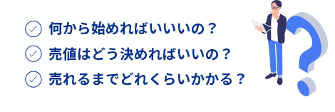 何から始めればいいの?売値はどう決めればいいの?売れるまでどれくらいかかる?