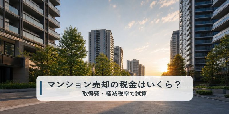 マンション売却の税金はいくら?譲渡所得・取得費・軽減税率で試算のイメージ