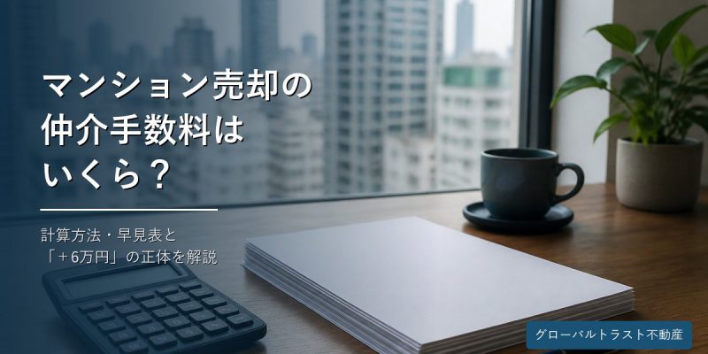 仲介手数料の計算方法と早見表を解説するイメージ