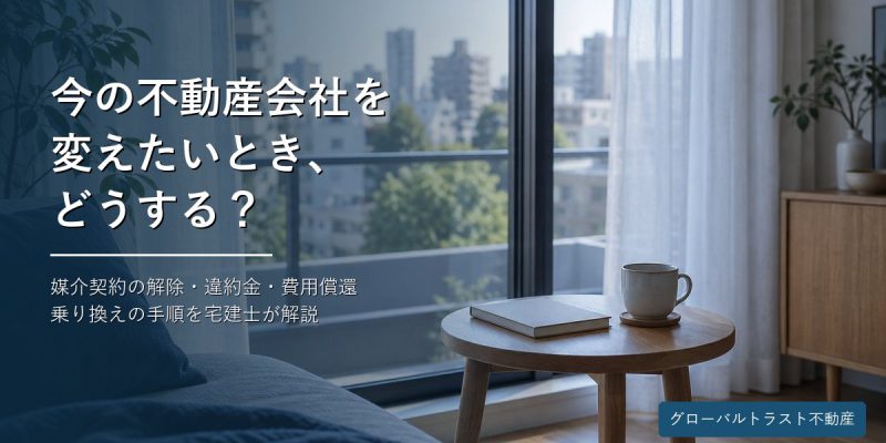 不動産会社・担当者を変えたい|媒介契約の解除はできる?違約金・費用償還と乗り換えの手順 グローバルトラスト不動産