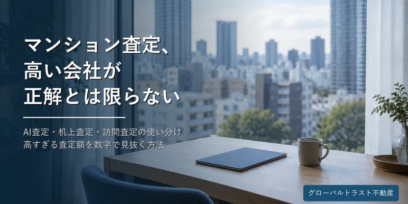 マンション査定の見極め方|高すぎる査定額を疑う方法とAI査定・訪問査定の使い分け グローバルトラスト不動産