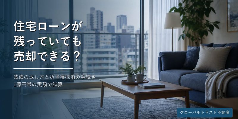 住宅ローンが残っていても売却できる？残債の返し方と抵当権抹消の手続き・費用 グローバルトラスト不動産